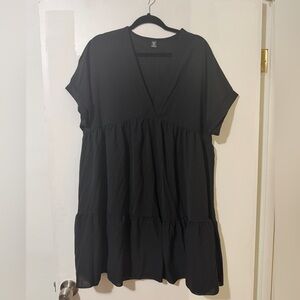 SHEIN Elegant Black V-Neck Dress